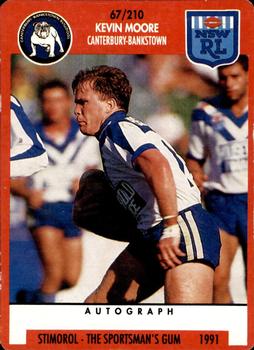 1991 Stimorol NRL #67 Kevin Moore Front